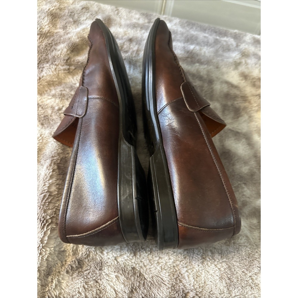 MAGNANNI Men's Sasso Leather Penny Loafers Cognac‎ Size 9M MSRP $525. - Picture 8 of 12